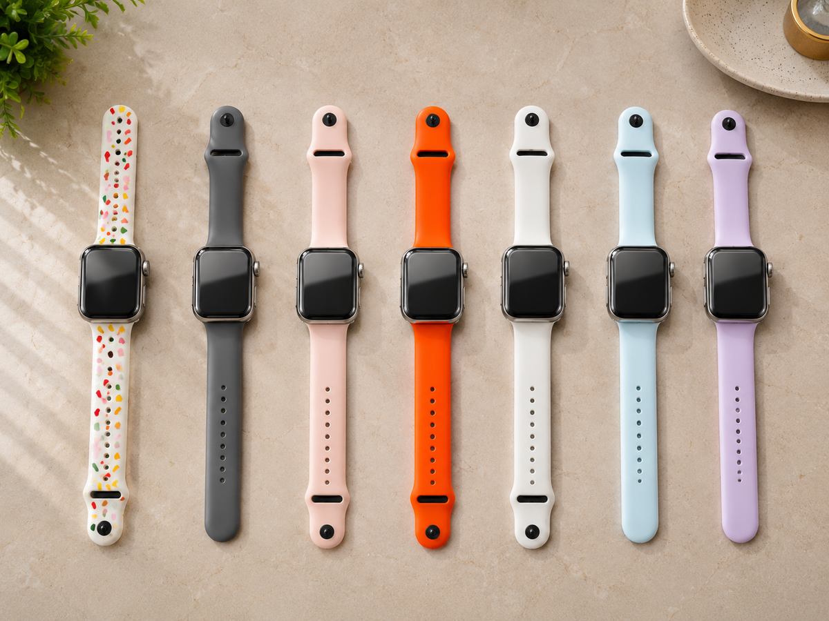 Montre connectée S2000 PRO boîtier argenté et ses 7 bracelets interchangeables